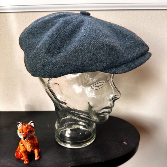 Scottish Harris Tweed Eight Quarter Newsboy Cap - Evergreen - Sz Men's Med. - Picture 5 of 15